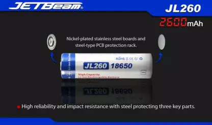 Accu li-ion 18650 Niteye Jetbeam 2400mAh