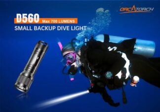 OrcaTorch D560 Mini Backup Diving Light - 700 Lumens, 134 Metres