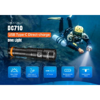 OrcaTorch DC710 Rechargeable Diving Light - 3000 Lumens