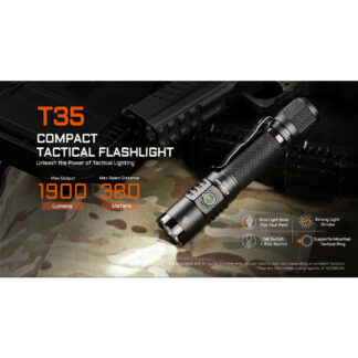 AceBeam T35 Rechargeable Compact Flashlight - 1900 Lumens, 380 Metres