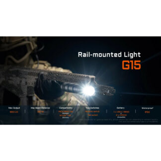 AceBeam G15 Rail-Mount Flashlight - 1800 Lumens, 390 Metres