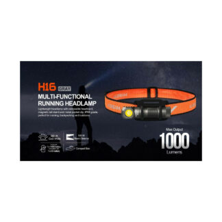 AceBeam H16 Lightweight Running Headlamp/Right Angle Flashlight - 1000 Lumens, 105 Metres (Grey)