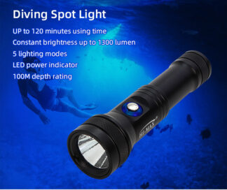 Hi-Max HD01 Rechargeable Diving Torch (Navy Blue), 1300 Lumens